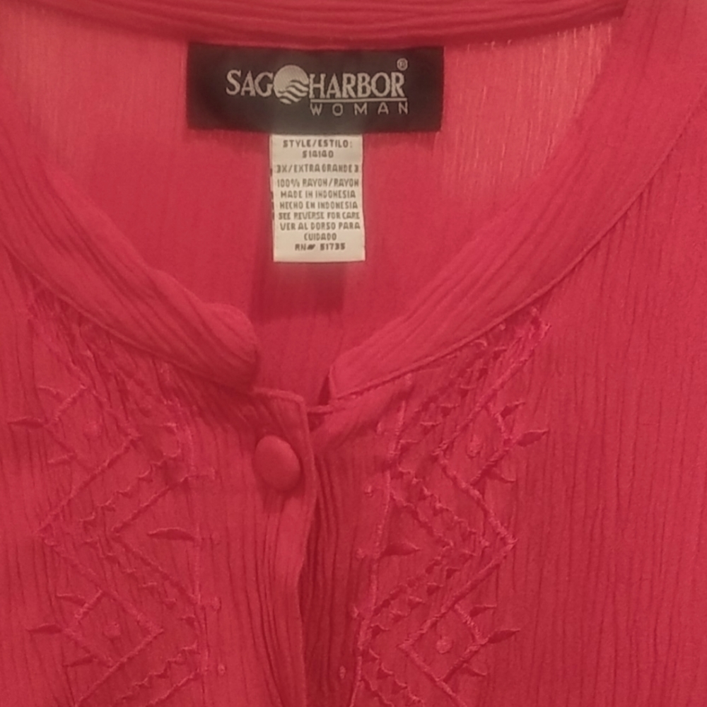 Sag Harbor Woman Red Shirt size 3X